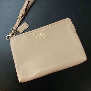 Coach pouch wristlet in rose petal pink
